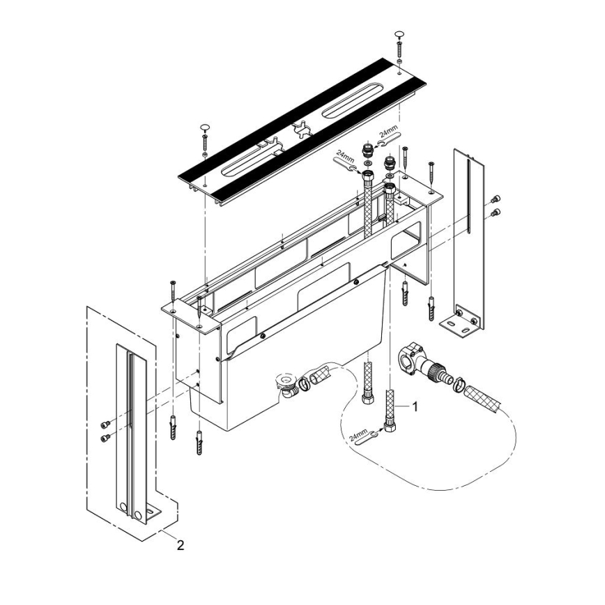 GROHE 29037000 - Beépítőtest 45 mm furattávolságú kádcsaptelephez, fényes króm