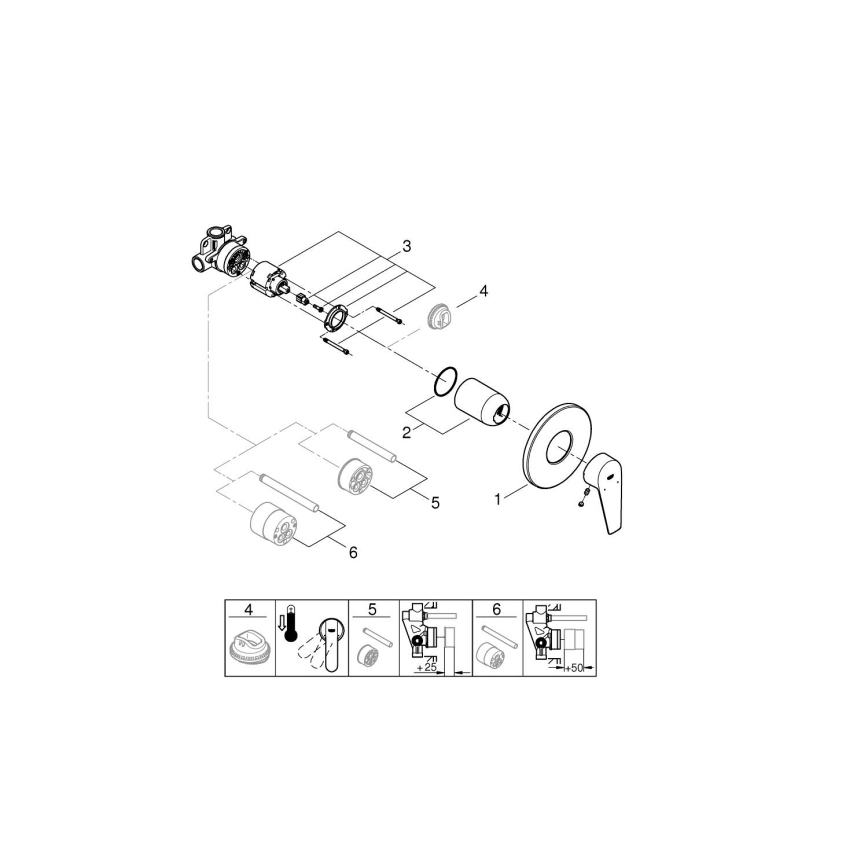GROHE 29040001 - BAUEDGE zuhanycsaptelep, fényes króm