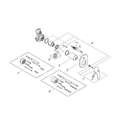 GROHE 29043000 - EUROCUBE fürdőkád csaptelep, fényes króm
