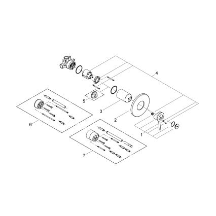 GROHE 29048000 - BAUCLASSIC rejtett beépítésű zuhanycsaptelep, fényes króm