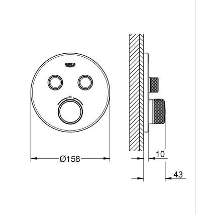 GROHE 29119AL0 - GROHTHERM SMARTCONTROL termosztát grafit