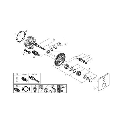 GROHE 29123000 - GROHTHERM SMARTCONTROL termosztátos zuhanycsaptelep króm