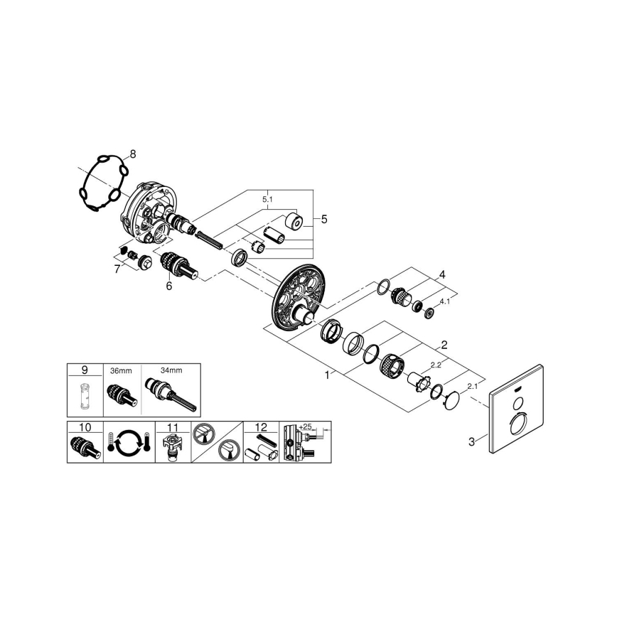 GROHE 29123000 - GROHTHERM SMARTCONTROL termosztátos zuhanycsaptelep króm