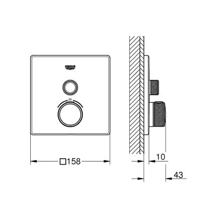 GROHE 29123000 - GROHTHERM SMARTCONTROL termosztátos zuhanycsaptelep króm