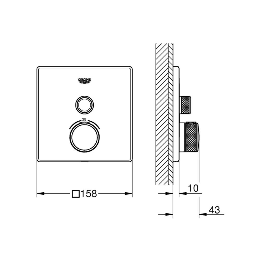 GROHE 29123000 - GROHTHERM SMARTCONTROL termosztátos zuhanycsaptelep króm