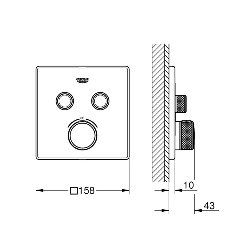 GROHE 29124A00 - termosztátos csaptelep GROHTHERM SMARTCONTROL grafit