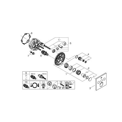 GROHE 29126AL0 - GROHTHERM SMARTCONTROL termosztát 158 × 158 mm grafitszürke