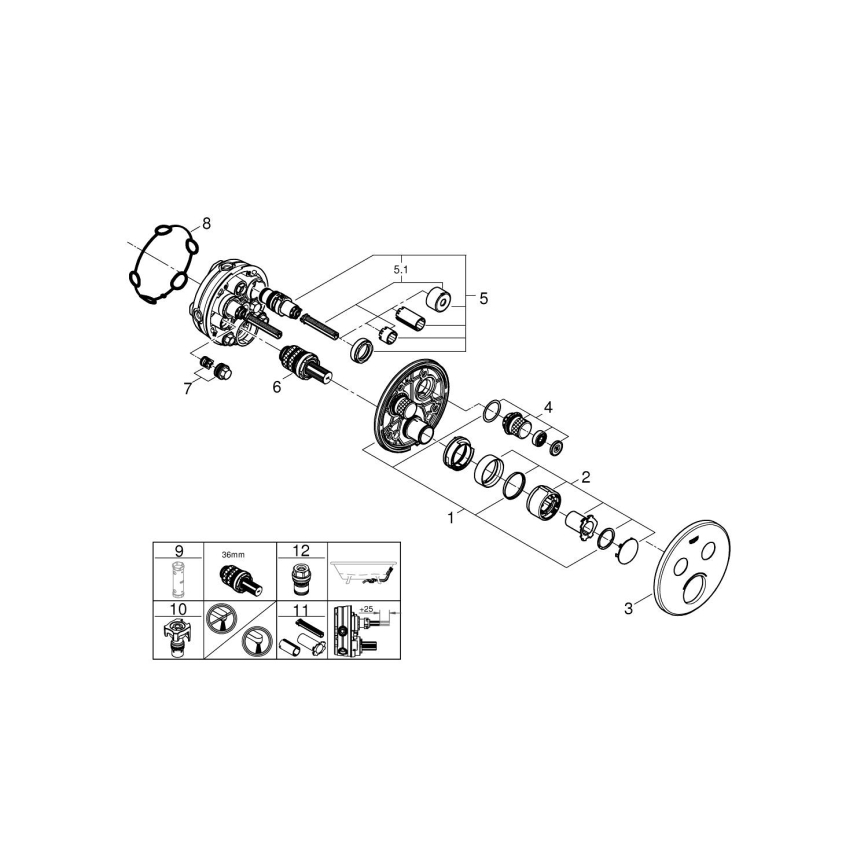 GROHE 29145000 - SMARTCONTROL beépített csaptelep takarólemeze, fényes króm