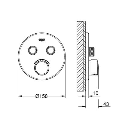 GROHE 29145000 - SMARTCONTROL beépített csaptelep takarólemeze, fényes króm