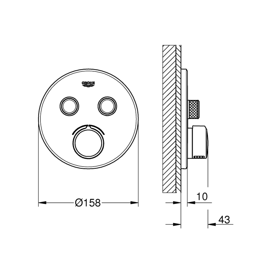 GROHE 29145000 - SMARTCONTROL beépített csaptelep takarólemeze, fényes króm
