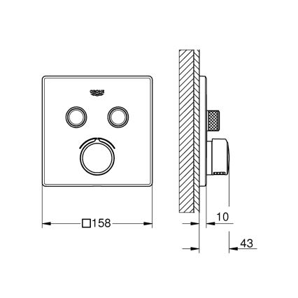 GROHE 29148000 - Falba süllyesztett csaptelep takarólemez SMARTCONTROL, fényes króm