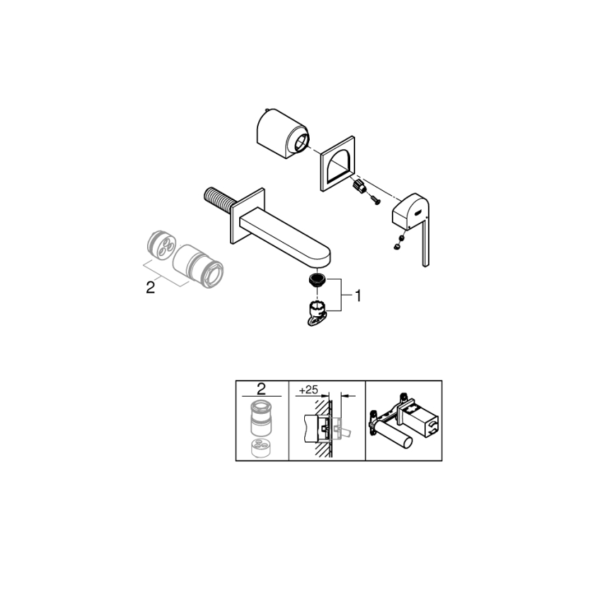 GROHE 29306003 - Mosdócsaptelep PLUS 203 mm fényes króm
