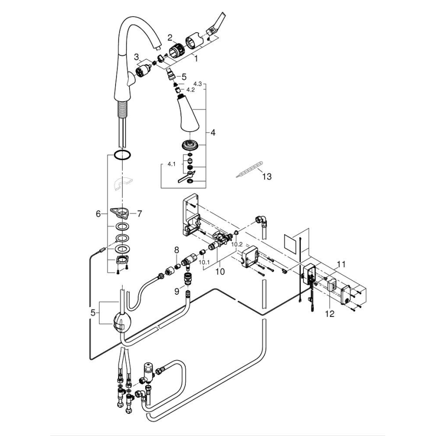 GROHE 30219002 - Elektronikus mosogató csaptelep ZEDRA TOUCH, fényes króm