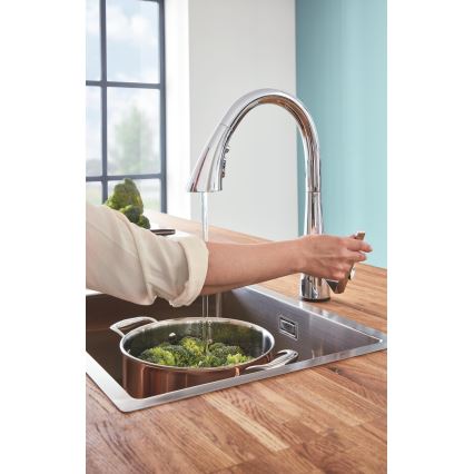 GROHE 30219002 - Elektronikus mosogató csaptelep ZEDRA TOUCH, fényes króm