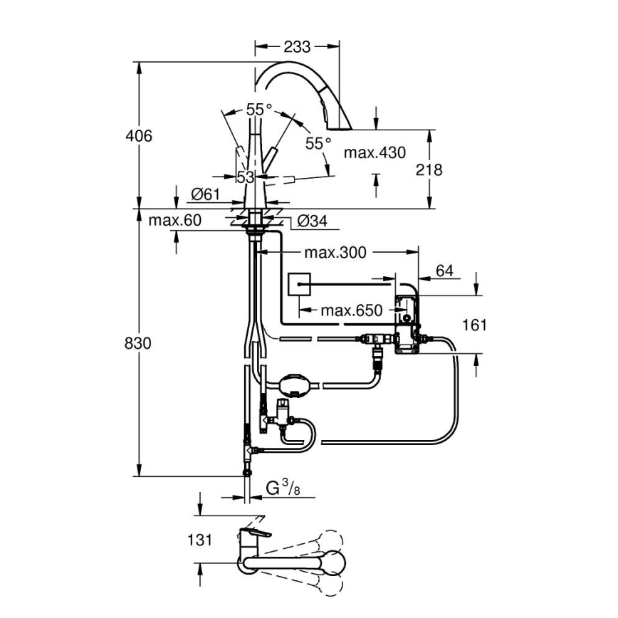 GROHE 30219002 - ZEDRA TOUCH elektronikus konyhai mosogató csaptelep, fényes króm