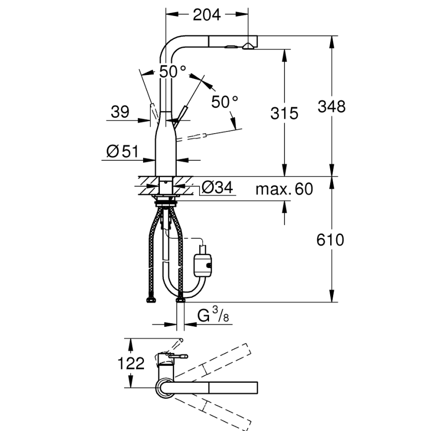 GROHE 30270GN0 - Mosogatócsaptelep ESSENCE arany