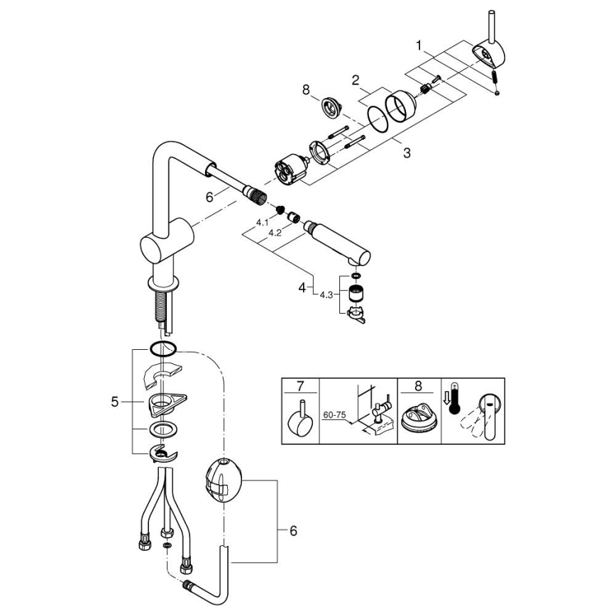 GROHE 30274GN0 - Mosogató csaptelep A, aranyszínű