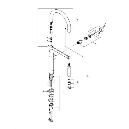 GROHE 30294DC0 - Mosogató csaptelep ESSENCE nemesacél