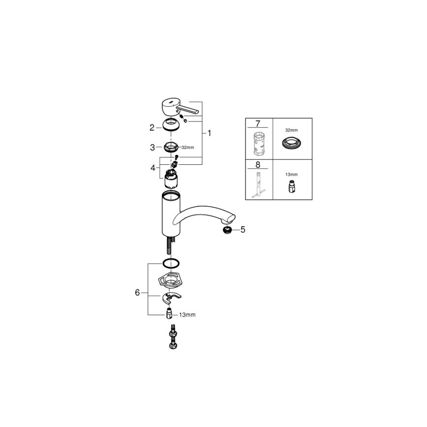 GROHE 30358000 - SWIFT 227 mm mosogatócsaptelep, fényes króm