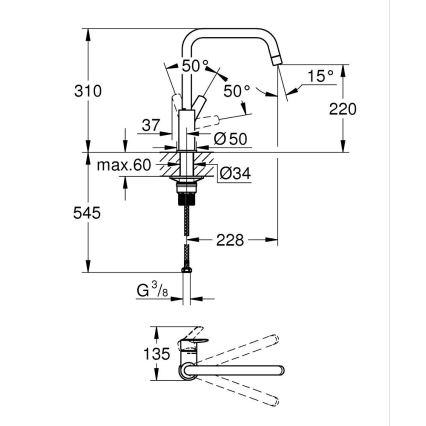 GROHE 30470DC0 - START mosogató csaptelep, 310 mm, rozsdamentes acél