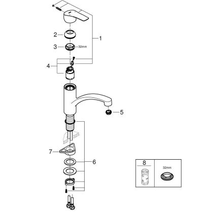 GROHE 30530002 - Mosogató csaptelep START, fényes króm