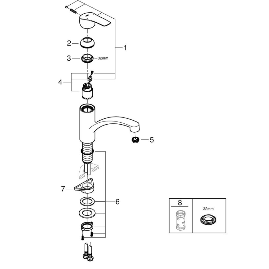 GROHE 30530002 - Mosogató csaptelep START, fényes króm