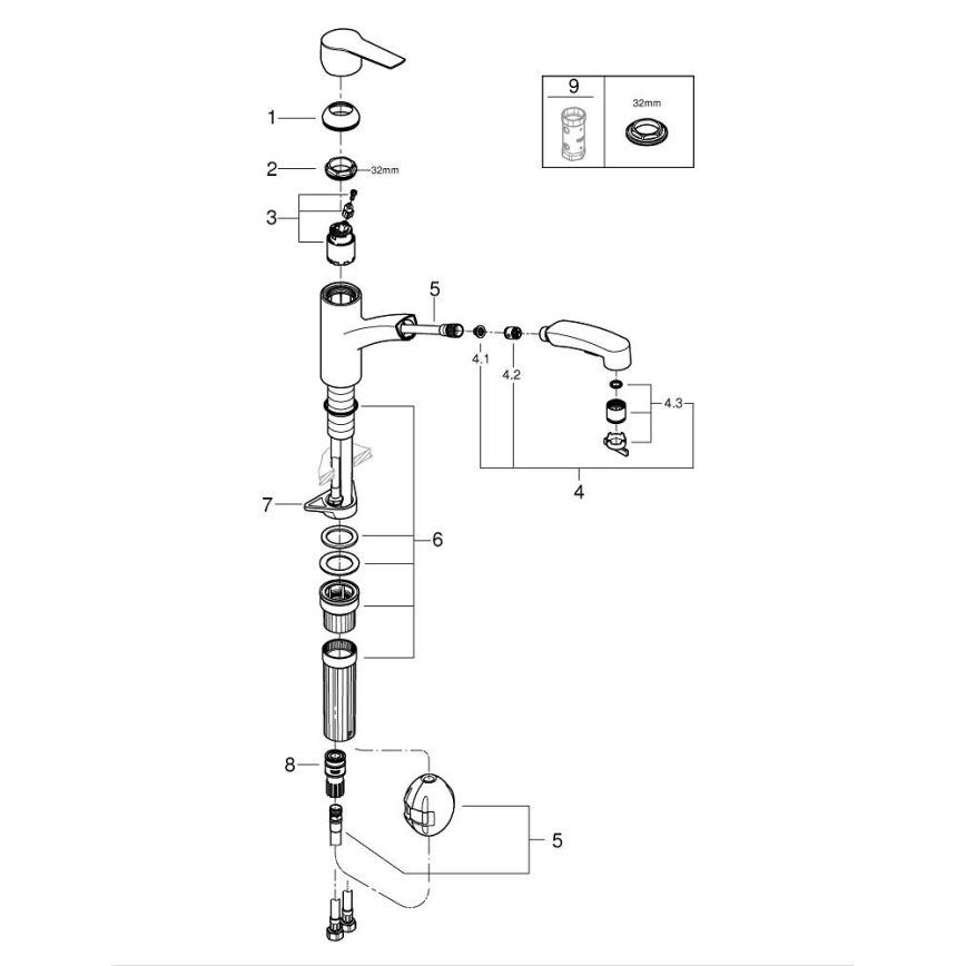 GROHE 30531001 - Konyhai csaptelep START 227 mm fényes króm
