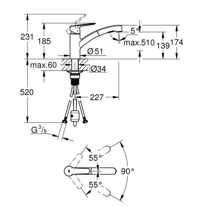 GROHE 30531001 - Konyhai csaptelep START 227 mm fényes króm