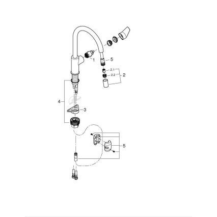 GROHE 30550000 - START EDGE konyhai csaptelep 357 mm fényes króm