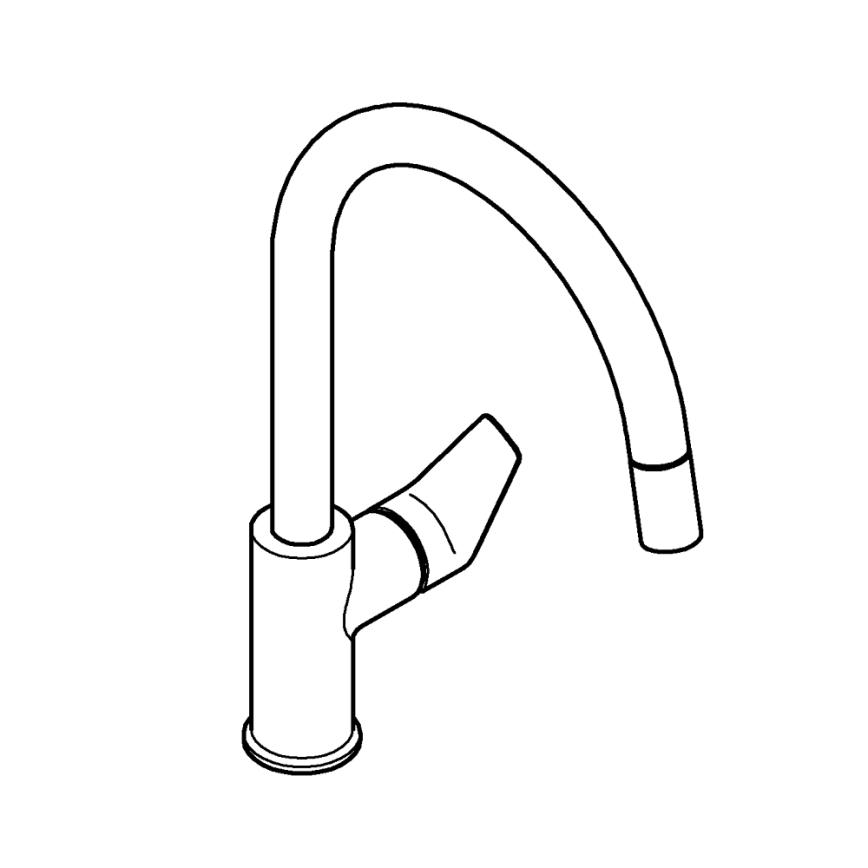 GROHE 30551000 - START EDGE mosogató csaptelep 357 mm, fényes króm