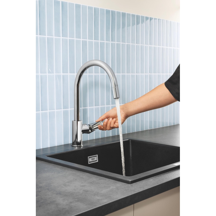 GROHE 30551000 - START EDGE mosogató csaptelep 357 mm, fényes króm