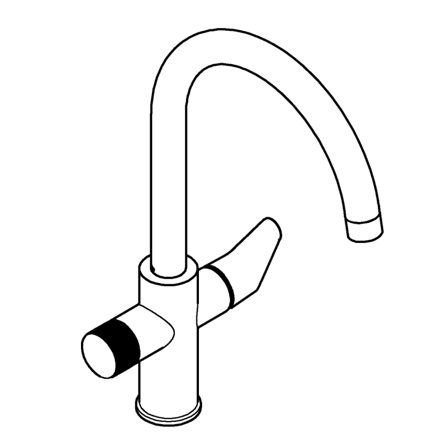 GROHE 30592000 - Mosogató csaptelep BLUE PURE StartCurve 411 mm, fényes króm