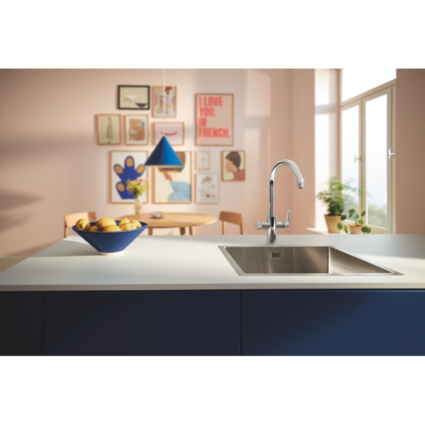 GROHE 30592000 - Mosogató csaptelep BLUE PURE StartCurve 411 mm, fényes króm