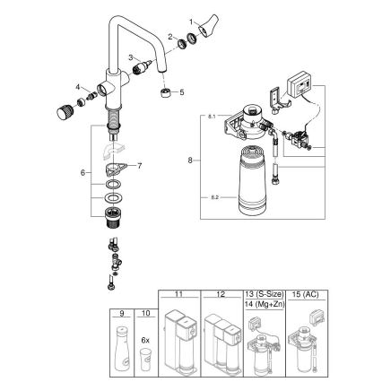 GROHE 30594000 - BLUE PURE Start mosogatócsaptelep, Ultrasafe szűrőfunkcióval, króm