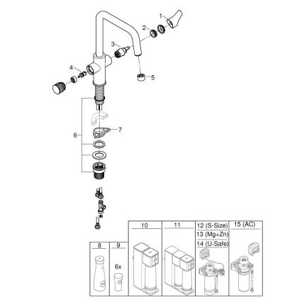 GROHE 30595DC0 - BLUE PURE rozsdamentes acél mosogató csaptelep