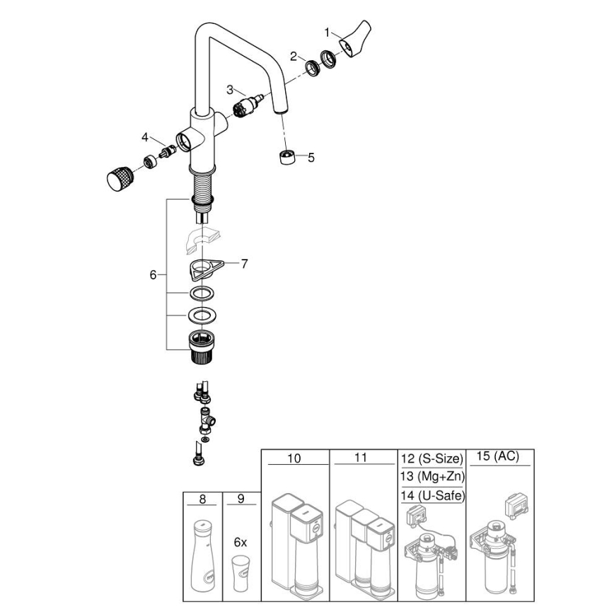 GROHE 30595DC0 - BLUE PURE rozsdamentes acél mosogató csaptelep