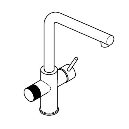 GROHE 30600000 - BLUE PURE L-kifolyós konyhai csaptelep, fényes króm