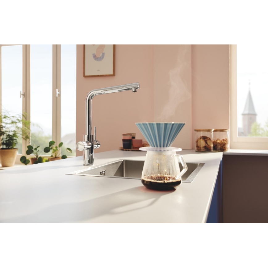 GROHE 30600000 - BLUE PURE L-kifolyós konyhai csaptelep, fényes króm