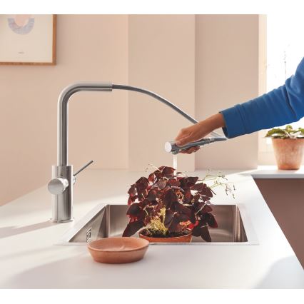 GROHE 30601DC0 - BLUE PURE mosogató csaptelep kihúzható kifolyóval, rozsdamentes acél