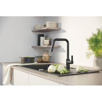 GROHE 306312430 - Mosogató csaptelep QUICKFIX START 362 mm fekete