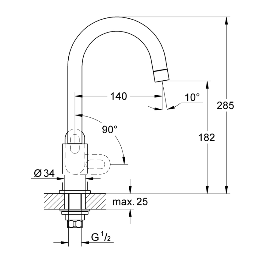 GROHE 31222000 - Mosogató csaptelep BAULOOP fényes króm