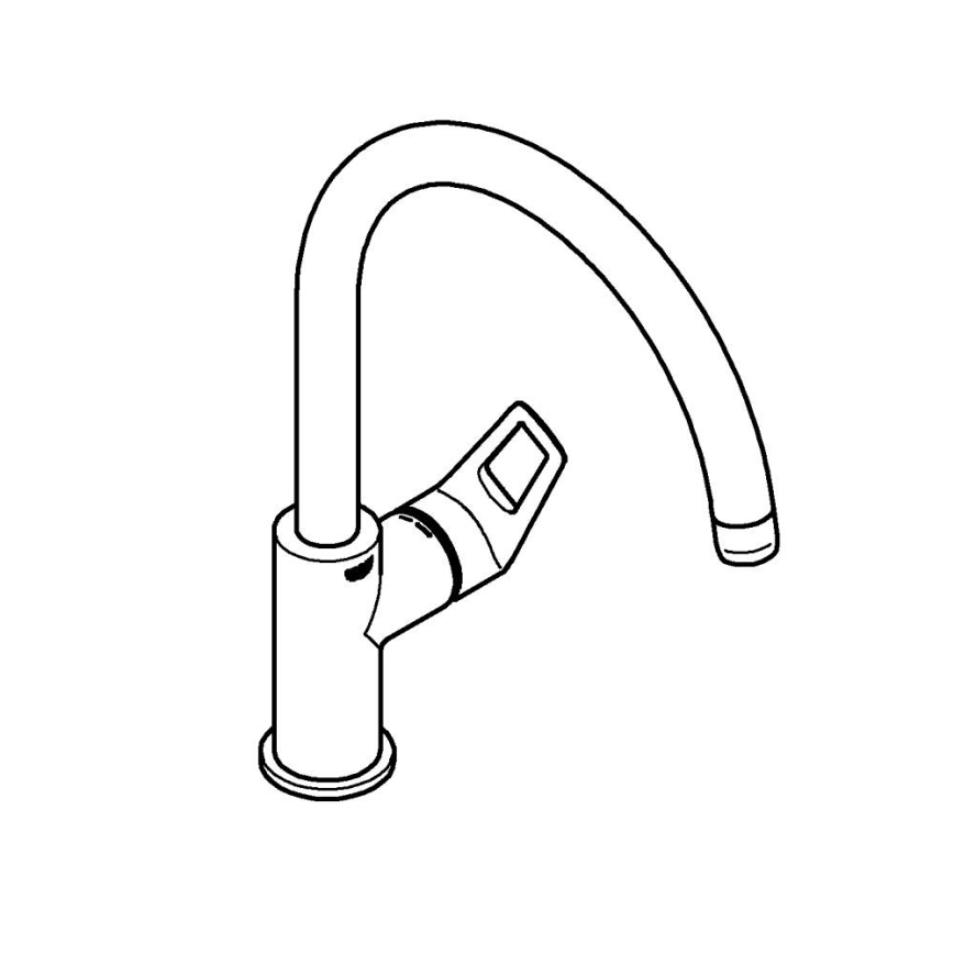 GROHE 31368001 - Mosogató csaptelep BAULOOP, fényes króm