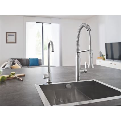 GROHE 31379DC0 - K7 konyhai csaptelep, rozsdamentes acél