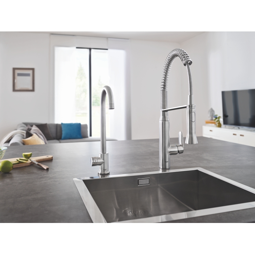GROHE 31379DC0 - K7 konyhai csaptelep, rozsdamentes acél