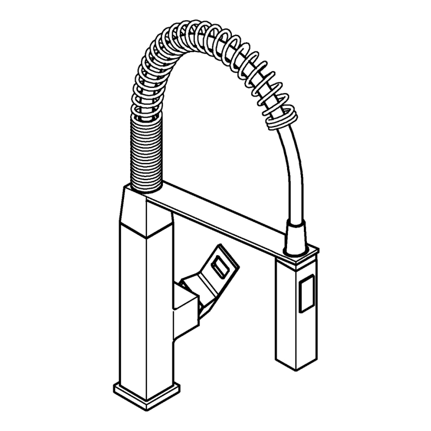GROHE 31395000 - EUROCUBE mosogató csaptelep, 547 mm, fényes króm