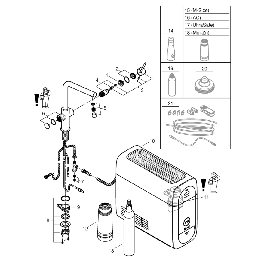 GROHE 31454001 - BLUE HOME mosogató csaptelep, L-formájú kifolyó, fényes króm