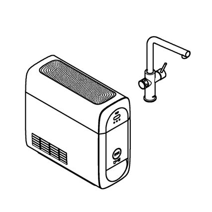 GROHE 31454001 - BLUE HOME mosogató csaptelep, L-formájú kifolyó, fényes króm