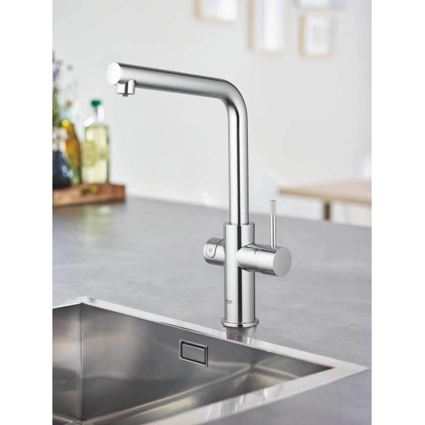 GROHE 31454001 - BLUE HOME mosogató csaptelep, L-formájú kifolyó, fényes króm