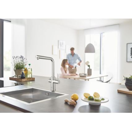GROHE 31454001 - Mosogató csaptelep BLUE HOME, L-kifolyó, fényes króm