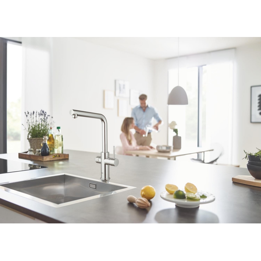 GROHE 31454001 - Mosogató csaptelep BLUE HOME, L-kifolyó, fényes króm